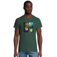 Adventurous Dancing in Colours Organic Men's Fitted T-shirt Bottle Green model front