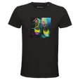 Adventurous Dancing in Colours Organic Men's Fitted T-shirt Deep Black flat front