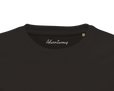 Adventurous Dancing in Colours Organic Men's Fitted T-shirt Deep Black inside neck