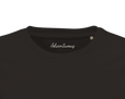 Adventurous Dancing in Colours Organic Men's Fitted T-shirt Deep Black inside neck