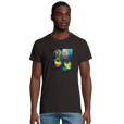Adventurous Dancing in Colours Organic Men's Fitted T-shirt Deep Black model front