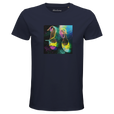 Adventurous Dancing in Colours Organic Men's Fitted T-shirt French Navy flat front