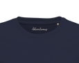 Adventurous Dancing in Colours Organic Men's Fitted T-shirt French Navy inside neck