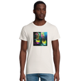 Adventurous Dancing in Colours Organic Men's Fitted T-shirt Off White model front