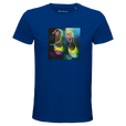 Adventurous Dancing in Colours Organic Men's Fitted T-shirt Royal Blue flat front