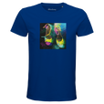 Adventurous Dancing in Colours Organic Men's Fitted T-shirt Royal Blue flat front