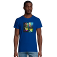 Adventurous Dancing in Colours Organic Men's Fitted T-shirt Royal Blue model front