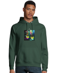 Adventurous - "Dancing in Colours" Hoodie Bottle Green 3