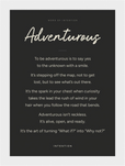 Adventurous Word of Intention Framed print 13x18 cm / 5x7″ White frame Carbon paper