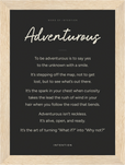 Adventurous Word of Intention Framed print 13x18 cm / 5x7″ Wood frame Carbon paper