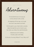 Adventurous Word of Intention Framed print 21x29.7 cm / 8x12" Dark wood frame Linen paper