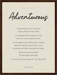 Adventurous Word of Intention Framed print 30x40 cm / 12x16″ Dark wood frame Linen paper