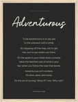 Adventurous Word of Intention Framed print 30x40 cm / 12x16″ Wood frame Carbon paper