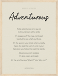 Adventurous Word of Intention Framed print 30x40 cm / 12x16″ Wood frame Linen paper