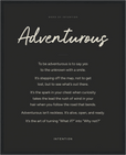 Adventurous Word of Intention Framed print 40x50 cm / 16x20″ Black frame Carbon paper