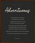 Adventurous Word of Intention Framed print 40x50 cm / 16x20″ Dark wood frame Carbon paper
