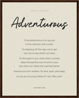 Adventurous Word of Intention Framed print 40x50 cm / 16x20″ Dark wood frame Linen paper