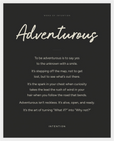 Adventurous Word of Intention Framed print 40x50 cm / 16x20″ White frame Carbon paper