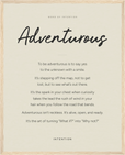 Adventurous Word of Intention Framed print 40x50 cm / 16x20″ Wood frame Linen paper