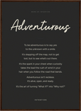 Adventurous Word of Intention Framed print 50x70 cm / 20x28″ Dark wood frame Carbon paper