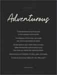 Adventurous Word of Intention Framed print 60x80 cm / 24x32″ Black frame Carbon paper
