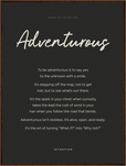 Adventurous Word of Intention Framed print 60x80 cm / 24x32″ Dark wood frame Carbon paper