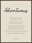Adventurous Word of Intention Framed print 60x80 cm / 24x32″ Dark wood frame Linen paper