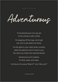 Adventurous Word of Intention Framed print 70x100 cm / 28x40″ Black frame Carbon paper