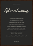 Adventurous Word of Intention Framed print 70x100 cm / 28x40″ Dark wood frame Carbon paper