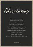 Adventurous Word of Intention Framed print 70x100 cm / 28x40″ Wood frame Carbon paper
