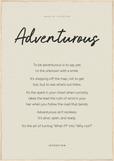 Adventurous Word of Intention Framed print 70x100 cm / 28x40″ Wood frame Linen paper