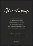 Adventurous Word of Intention Framed print A1 (59.4 x 84.1 cm) Black frame Carbon paper