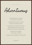Adventurous Word of Intention Framed print A1 (59.4 x 84.1 cm) Dark wood frame Linen paper