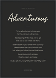 Adventurous Word of Intention Framed print A2 (42 x 59.4 cm) Black frame Carbon paper