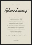 Adventurous Word of Intention Framed print A2 (42 x 59.4 cm) Black frame Linen paper