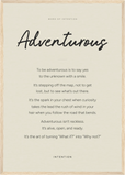 Adventurous Word of Intention Framed print A2 (42 x 59.4 cm) Wood frame Linen paper