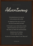 Adventurous Word of Intention Framed print A3 (29.7 x 42 cm) Dark wood frame Carbon paper