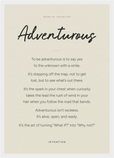 Adventurous Word of Intention Framed print A3 (29.7 x 42 cm) White frame Linen paper