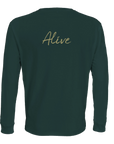 Alive - "Moving Smiles" Long sleeve green empire XS 21