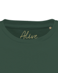 Alive - "Moving Smiles" T-shirt Bottle Green XS 2