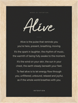 Alive Word of Intention Framed print 13x18 cm / 5x7″ Wood frame Carbon paper