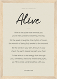 Alive Word of Intention Framed print 21x29.7 cm / 8x12" Wood frame Linen paper