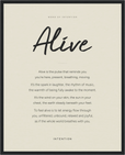 Alive Word of Intention Framed print 40x50 cm / 16x20″ Black frame Linen paper