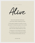 Alive Word of Intention Framed print 40x50 cm / 16x20″ White frame Linen paper