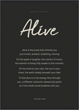 Alive Word of Intention Framed print 50x70 cm / 20x28″ Black frame Carbon paper