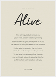 Alive Word of Intention Framed print 50x70 cm / 20x28″ White frame Linen paper
