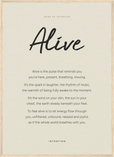 Alive Word of Intention Framed print 50x70 cm / 20x28″ Wood frame Linen paper