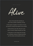 Alive Word of Intention Framed print A1 (59.4 x 84.1 cm) Black frame Carbon paper