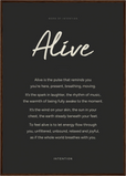 Alive Word of Intention Framed print A1 (59.4 x 84.1 cm) Dark wood frame Carbon paper