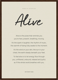 Alive Word of Intention Framed print A2 (42 x 59.4 cm) Dark wood frame Linen paper